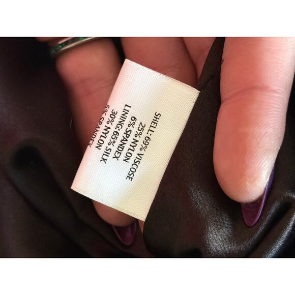 EILEEN FISHER Viscose Stretch Ponte chocolate brown blazer + dress 2pc suit set - Picture 10 of 15